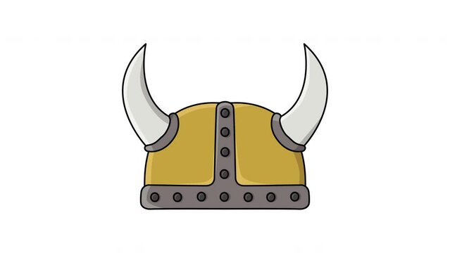 animated video forming a viking hat on a white background