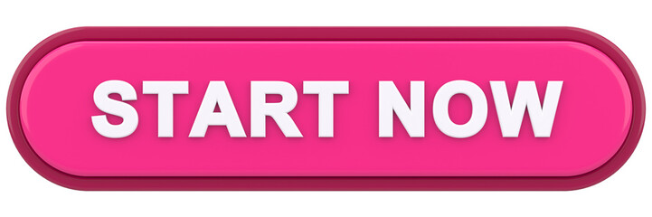 Start now button. 3D illustration.