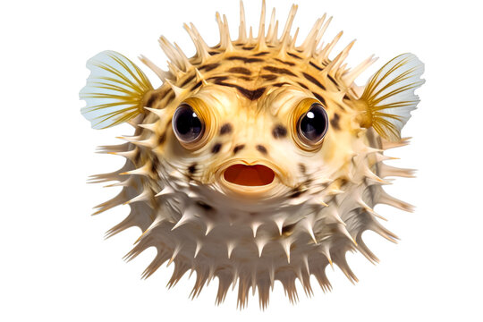 recommend clip art: Puffer fish isolated on white background with clipping path