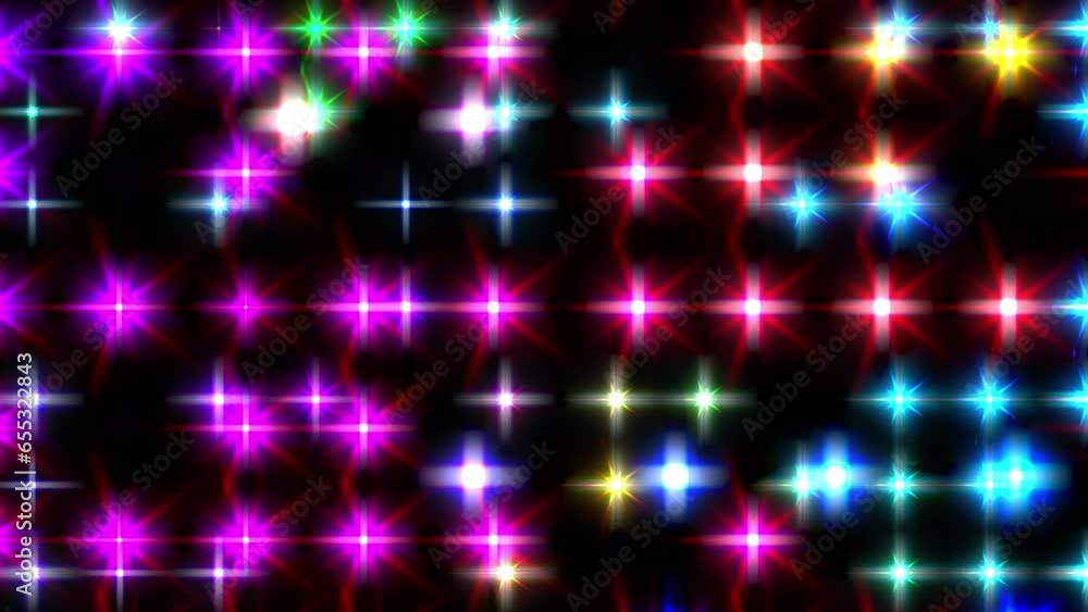 Wall mural colorful abstract 4k animation with shiny glowing and blink multicolor lights with blurred bloom eff