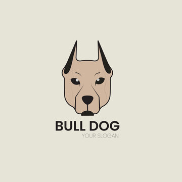 French bulldog face logo And illustration vector cartoon