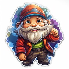 Obraz premium Gezeichneter Weihnachtsmann: Santa Claus Sticker-Design