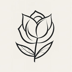 rose in lineart style by Generative AI
