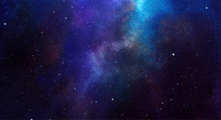 Vector cosmic illustration. Beautiful colorful space background. Watercolor Cosmos
