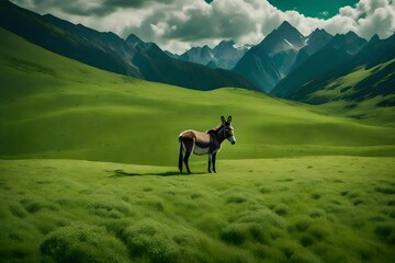 horse on mountain meadow 4k HD quality photo.  - Powered by Adobe
