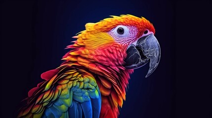 Colorful parrot cartoon generative ai