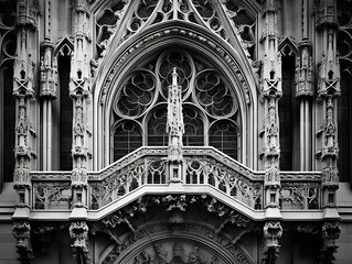Detail of the facade of the Notre Dame Cathedral in Paris, France