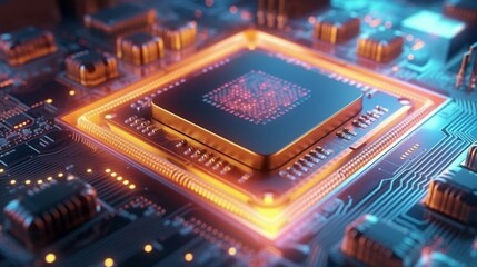 Concept Advanced Microprocessor Connecting with a Mot generative ai
