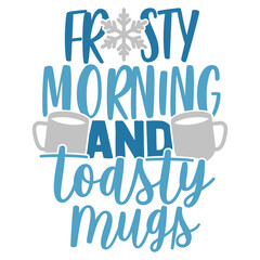 Frosty Morning And Toasty Mugs - Winter Illustration
