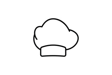 Chef's Hat Icon. Icon related to kitchen tool. Suitable for web site design, app, user interfaces. Line icon style. Simple vector design editable