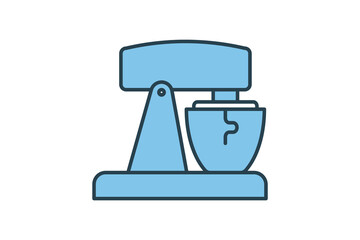 Mixer or Blender Icon. Icon related to kitchen tool. Suitable for web site design, app, user interfaces. Flat line icon style. Simple vector design editable