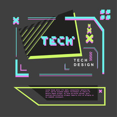 tech design template. Idea for leaflets, present cards, booklet, brochure.