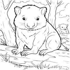australian wombat coloring page