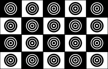 black and white circles pattern 