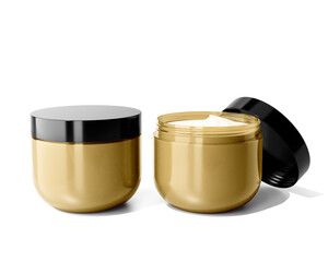 Blank Cosmetic Cream Jar with transparent background.	