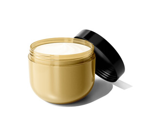 Blank Cosmetic Cream Jar with transparent background.	