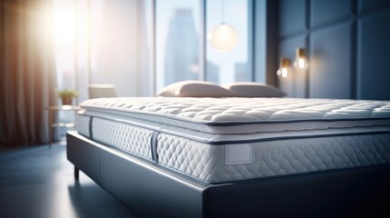 secret to a peaceful night's rest with a close-up view of the mattress pattern gently melding with the bed's comfort