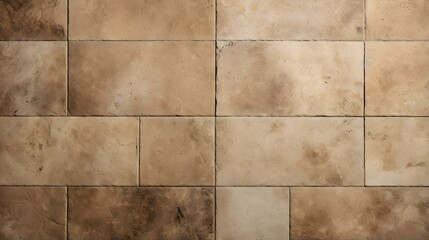 Pattern of Travertine Tiles in beige Colors. Top View