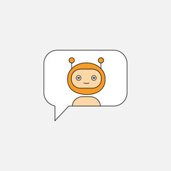 Large Language Model Icon, Chatbot vector flat icon editable stroke.