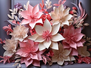 Pink lily framed wall art generative ai 