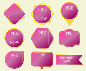 Pre order label set collection editable text