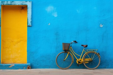 Fototapeta na wymiar background of a blue bicycle. Generative AI
