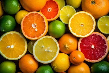 Foto op Plexiglas vibrant citrus fruit background. Generative AI © Danilo