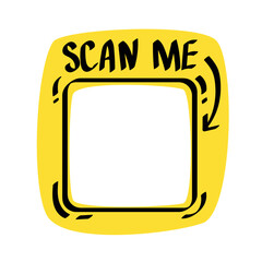 Scan me set icons. QR code template. Scan me sticker. QR code scan icon set. Scan me frame. QR code scan for smartphone. QR code for mobile app, payment and identification. Vector illustration.