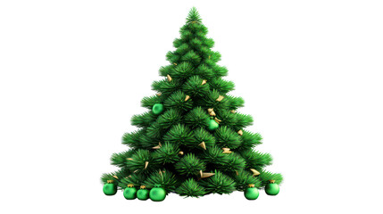 Christmas tree isolated on white transparent background, generative ai