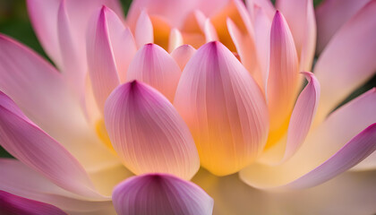 closeup of inner beautiful lotus flower in garden.