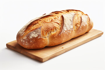 loaf of bread isolated on white background - obrazy, fototapety, plakaty
