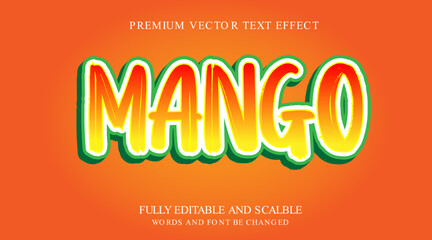 MANGO 3D Vector Text Effect Fully Editable Hiigh Quality 