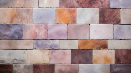Pattern of Travertine Tiles in multiple Colors. Top View