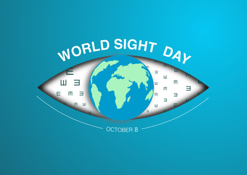 World Sight day (WSD) is observed every year in October, it is a global event meant to draw attention on blindness and vision impairment. Vector illustration