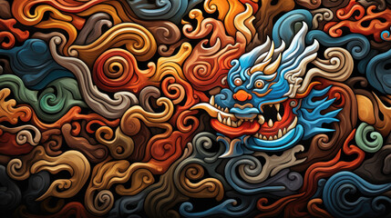 illustration of Tibetan texture modern background