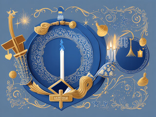 Hanukkah illustration design