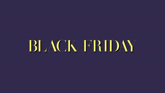 Modern Black Friday text with geometric shapes on purple gradient, motion abstract holidays, minimalism and promo style background