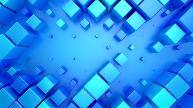 Background of Animated Cubes. Abstract motion, loop, two color, 3d rendering, 4k resolution
