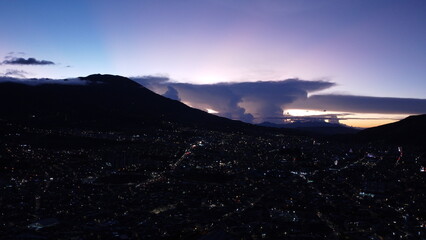 sunset in the city of San Juan de Pasto, Colombia