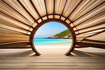 Plakat view from the window of a Hotel on Sea.