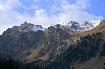 Scenic autumn mountain landscapes in the Chimbulak gorge