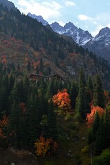 Scenic autumn mountain landscapes in the Chimbulak gorge