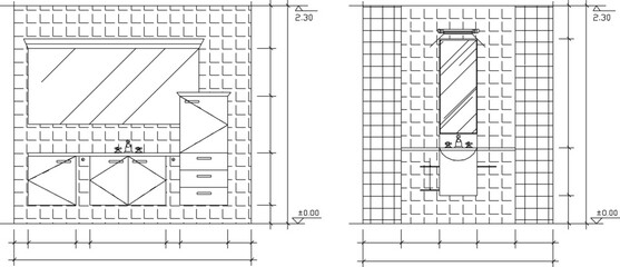 Vector sketch illustration of modern minimalist hotel bathroom interior architectural design