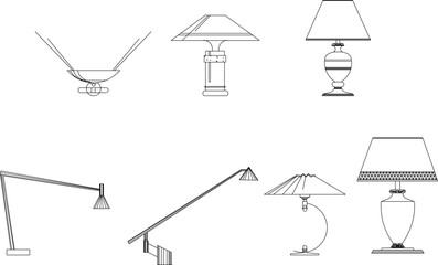 Vector sketch illustration of table lamp design for home interior