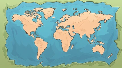  a map of the world is shown with a green background.  generative ai