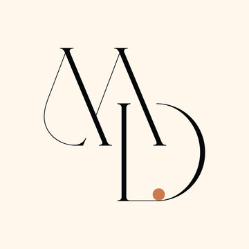 MD letter logo design on luxury background