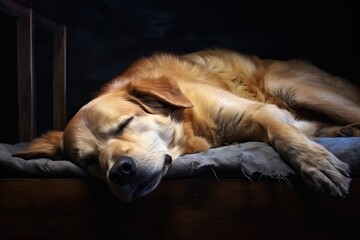 cute puppy dog sleeping on soft inside