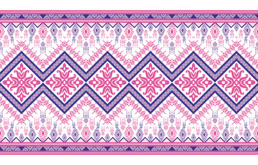 Geometric ethnic oriental pattern traditional Design for background,carpet,wallpaper,clothing,wrapping,Batik,fabric,Vector embroidery style. 