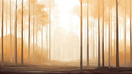 sunrise in the forest. Generative AI 