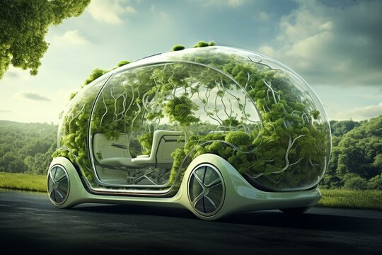 Driving sustainably, saving fuel. Environmentally-friendly driving. Generative AI